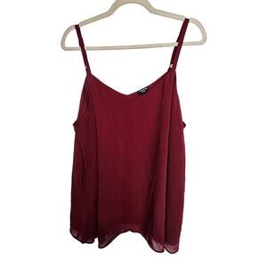 Torrid Sophie Red Tank Top Flowy Blouse Sleeveless Top Vneck Women 2X